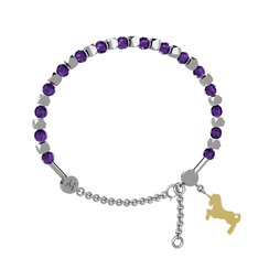 Mitra Unicorn Bilezik - Ametist 18 ayar beyaz altın bilezik #84blmg