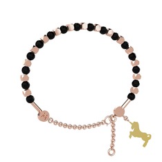Mitra Unicorn Bilezik - Siyah zirkon 14 ayar rose altın bilezik #juf26l