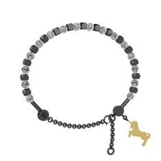 Mitra Unicorn Bilezik - Beyaz zirkon 925 ayar siyah rodyum kaplama gümüş bilezik #laryeh