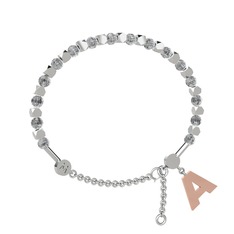 Mitra Harf Bilezik - Beyaz zirkon 925 ayar gümüş bilezik #11coeb7