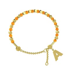 Mitra Harf Bilezik - Sitrin 18 ayar altın bilezik #1440mao