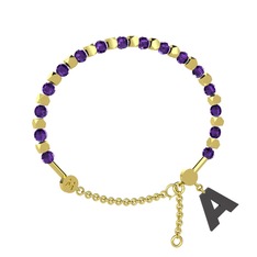 Mitra Harf Bilezik - Ametist 14 ayar altın bilezik #19wztzh