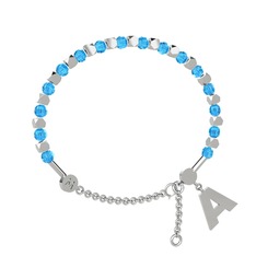 Mitra Harf Bilezik - Akuamarin 925 ayar gümüş bilezik #1o3rhq6