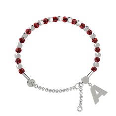 Mitra Harf Bilezik - Garnet 925 ayar gümüş bilezik #1odi35t