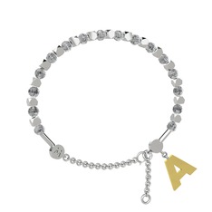 Mitra Harf Bilezik - Beyaz zirkon 8 ayar beyaz altın bilezik #1riytwc