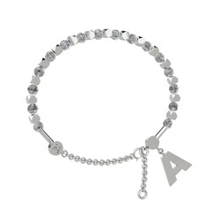 Mitra Harf Bilezik - Beyaz zirkon 14 ayar beyaz altın bilezik #1tydyjb