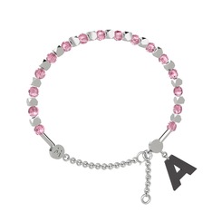 Pembe kuvars 925 ayar gümüş bilezik