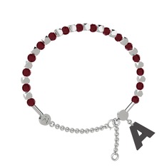 Mitra Harf Bilezik - Kök yakut 18 ayar beyaz altın bilezik #7c1mn8