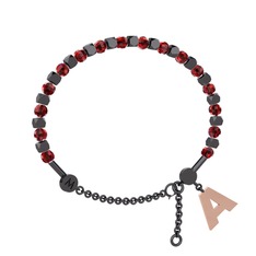 Garnet 925 ayar siyah rodyum kaplama gümüş bilezik