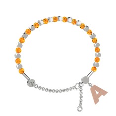 Mitra Harf Bilezik - Sitrin 14 ayar beyaz altın bilezik #c82z01