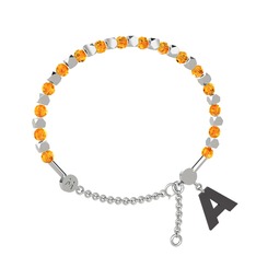 Mitra Harf Bilezik - Sitrin 18 ayar beyaz altın bilezik #crqihd