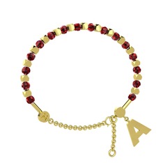 Mitra Harf Bilezik - Garnet 14 ayar altın bilezik #e9t5hp