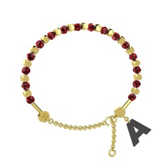 Mitra Harf Bilezik - Garnet 14 ayar altın bilezik #egkj6c