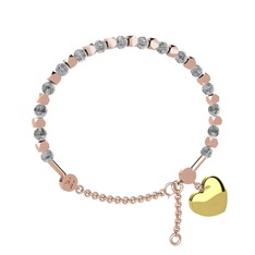 Mitra Kalp Bilezik - Beyaz zirkon 18 ayar rose altın bilezik #15fwy74