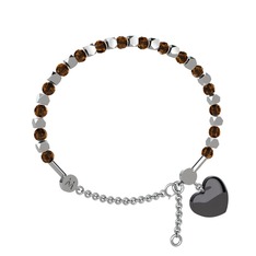 Mitra Kalp Bilezik - Dumanlı kuvars 18 ayar beyaz altın bilezik #1e9411u