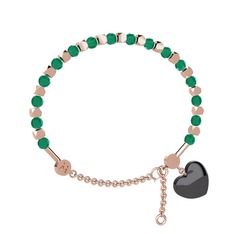 Mitra Kalp Bilezik - Kök zümrüt 18 ayar rose altın bilezik #1kspept