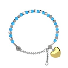 Mitra Kalp Bilezik - Akuamarin 14 ayar beyaz altın bilezik #1kydaqk