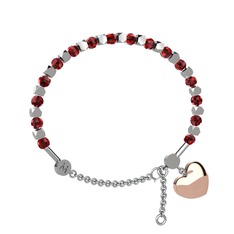 Mitra Kalp Bilezik - Garnet 14 ayar beyaz altın bilezik #1nx43eh