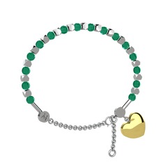 Kök zümrüt 14 ayar beyaz altın bilezik