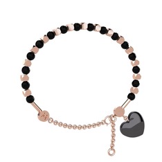 Mitra Kalp Bilezik - Siyah zirkon 8 ayar rose altın bilezik #1rpkttp