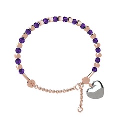 Ametist 8 ayar rose altın bilezik