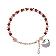 Mitra Kalp Bilezik - Garnet 925 ayar rose altın kaplama gümüş bilezik #1xgkfkw