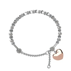 Beyaz zirkon 14 ayar beyaz altın bilezik