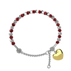 Mitra Kalp Bilezik - Garnet 18 ayar beyaz altın bilezik #dy38ny