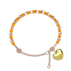 Mitra Kalp Bilezik - Sitrin 925 ayar rose altın kaplama gümüş bilezik #e3w0ig