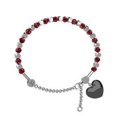 Garnet 14 ayar beyaz altın bilezik
