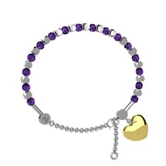 Mitra Kalp Bilezik - Ametist 18 ayar beyaz altın bilezik #g52zlp