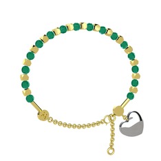 Mitra Kalp Bilezik - Kök zümrüt 925 ayar altın kaplama gümüş bilezik #kan8p5