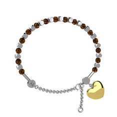 Mitra Kalp Bilezik - Dumanlı kuvars 8 ayar beyaz altın bilezik #oy9ef2