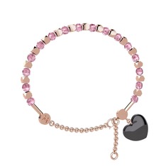 Mitra Kalp Bilezik - Pembe kuvars 18 ayar rose altın bilezik #q15kyg
