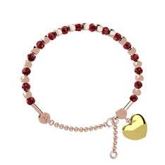 Mitra Kalp Bilezik - Garnet 925 ayar rose altın kaplama gümüş bilezik #q9va8z