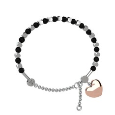 Mitra Kalp Bilezik - Siyah zirkon 18 ayar beyaz altın bilezik #wmbvos