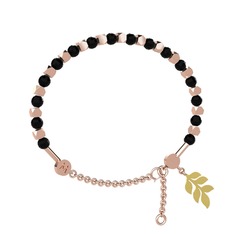 Mitra Başak Bilezik - Siyah zirkon 8 ayar rose altın bilezik #16cin1k