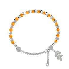 Mitra Başak Bilezik - Sitrin 18 ayar beyaz altın bilezik #182gb5e