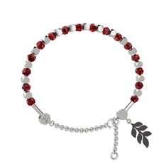Mitra Başak Bilezik - Garnet 14 ayar beyaz altın bilezik #19mqcw9