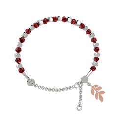 Mitra Başak Bilezik - Garnet 18 ayar beyaz altın bilezik #1crysea