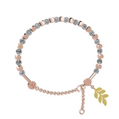 Beyaz zirkon 925 ayar rose altın kaplama gümüş bilezik
