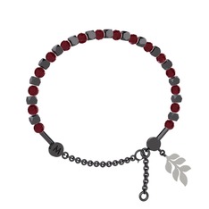 Mitra Başak Bilezik - Kök yakut 925 ayar siyah rodyum kaplama gümüş bilezik #1krft5u