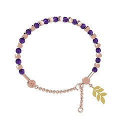 Mitra Başak Bilezik - Ametist 18 ayar rose altın bilezik #1neke0t