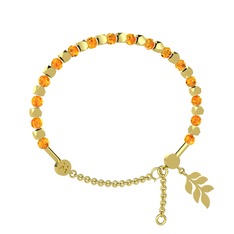 Mitra Başak Bilezik - Sitrin 925 ayar altın kaplama gümüş bilezik #1psli33