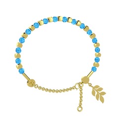 Akuamarin 14 ayar altın bilezik