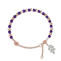 Mitra Başak Bilezik - Ametist 925 ayar rose altın kaplama gümüş bilezik #1wgf4it