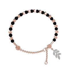 Mitra Başak Bilezik - Siyah zirkon 925 ayar rose altın kaplama gümüş bilezik #3mqqyy