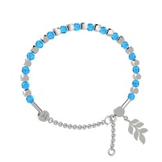 Mitra Başak Bilezik - Akuamarin 18 ayar beyaz altın bilezik #4ct5uz