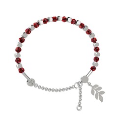 Mitra Başak Bilezik - Garnet 14 ayar beyaz altın bilezik #9q0xt7