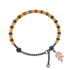 Mitra Başak Bilezik - Sitrin 925 ayar siyah rodyum kaplama gümüş bilezik #c1c5k